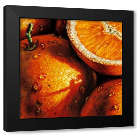 Oranges Black Modern Wood Framed Art Print by AlmaCh