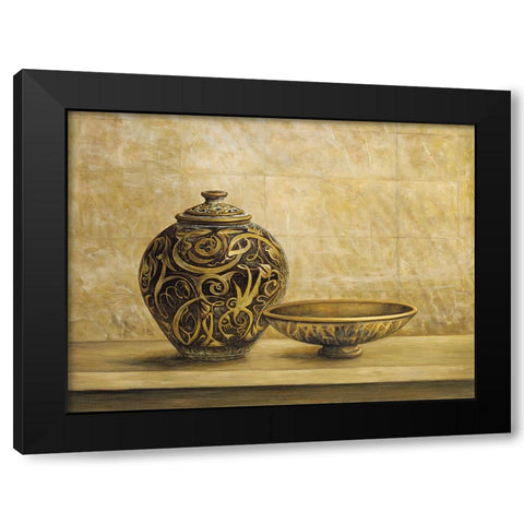 Collezione etnica II Black Modern Wood Framed Art Print with Double Matting by Mazo, Andre