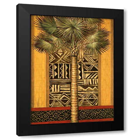 African Evening I Black Modern Wood Framed Art Print with Double Matting by Mazo, Andre