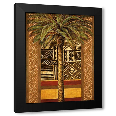 African Evening II Black Modern Wood Framed Art Print with Double Matting by Mazo, Andre