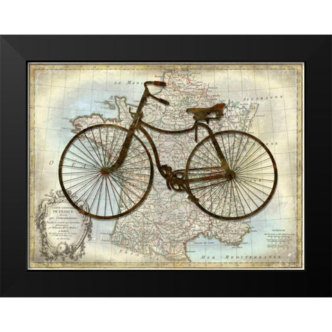 Bike France Black Modern Wood Framed Art Print by Wade, Amanda