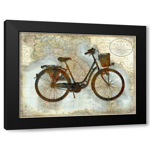 Bike Italy Black Modern Wood Framed Art Print by Wade, Amanda