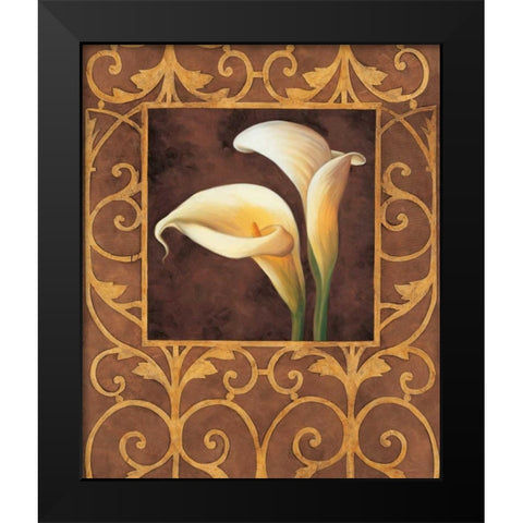 Ornamental Callas Black Modern Wood Framed Art Print by Gonzales, Andres