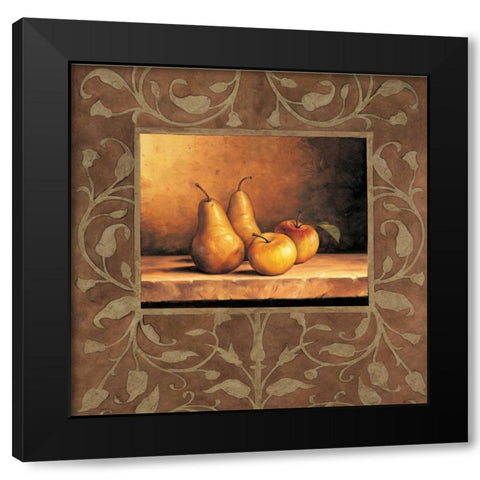 Pears and Apples Black Modern Wood Framed Art Print with Double Matting by Gonzales, Andres