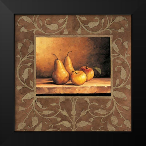 Pears and Apples Black Modern Wood Framed Art Print by Gonzales, Andres