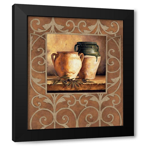 Vases with Olives Black Modern Wood Framed Art Print by Gonzales, Andres