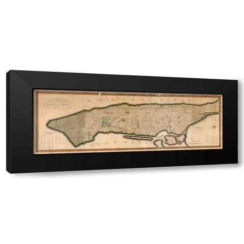 New York and the Island of Man Black Modern Wood Framed Art Print with Double Matting by Maverick, P.