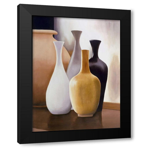Shapes and Reflections I Black Modern Wood Framed Art Print by Stevens, Arlene