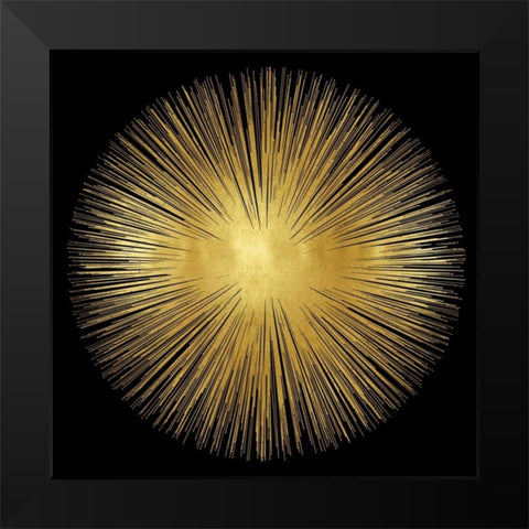 Sunburst on Black I Black Modern Wood Framed Art Print by Young, Abby
