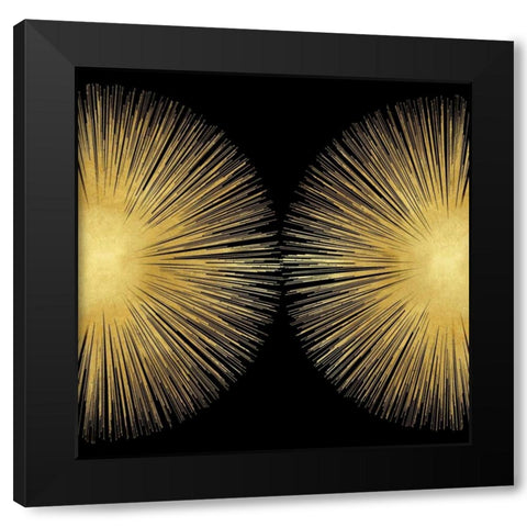 Sunburst on Black II Black Modern Wood Framed Art Print with Double Matting by Young, Abby