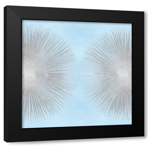 Sunburst Silver on Blue II Black Modern Wood Framed Art Print by Young, Abby