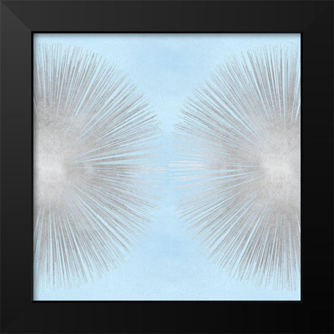Sunburst Silver on Blue II Black Modern Wood Framed Art Print by Young, Abby
