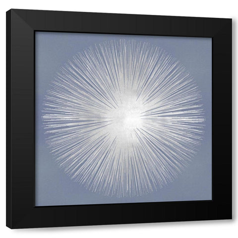 Silver Sunburst on Gray I Black Modern Wood Framed Art Print by Young, Abby