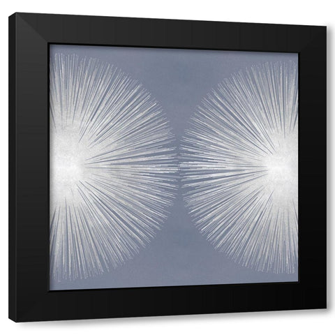 Silver Sunburst on Gray II Black Modern Wood Framed Art Print by Young, Abby