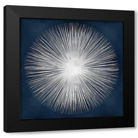 Sunburst on Dark Blue I Black Modern Wood Framed Art Print by Young, Abby