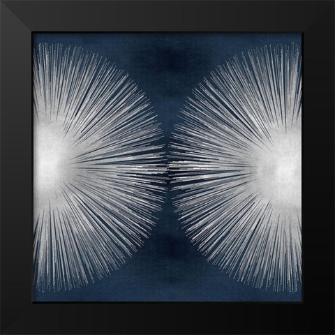 Sunburst on Dark Blue II Black Modern Wood Framed Art Print by Young, Abby