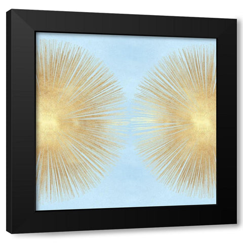 Sunburst Gold on Light Blue II Black Modern Wood Framed Art Print by Young, Abby