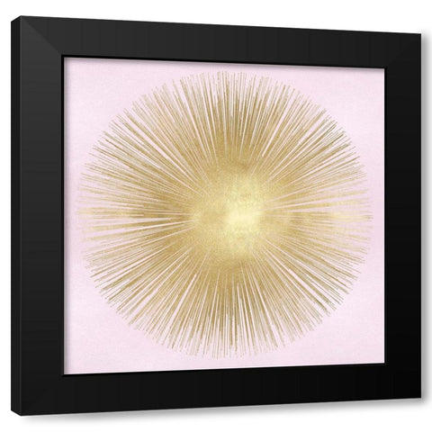 Sunburst Gold on Pink Blush I Black Modern Wood Framed Art Print by Young, Abby