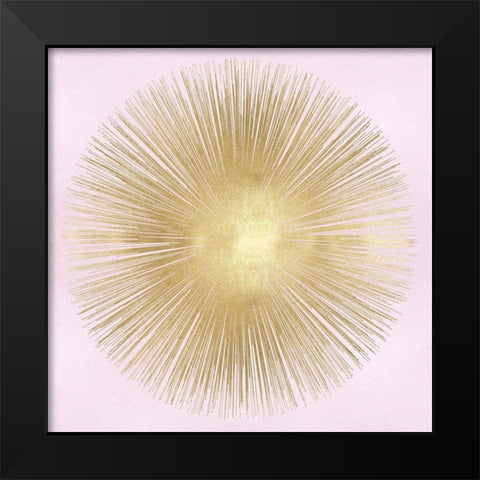 Sunburst Gold on Pink Blush I Black Modern Wood Framed Art Print by Young, Abby