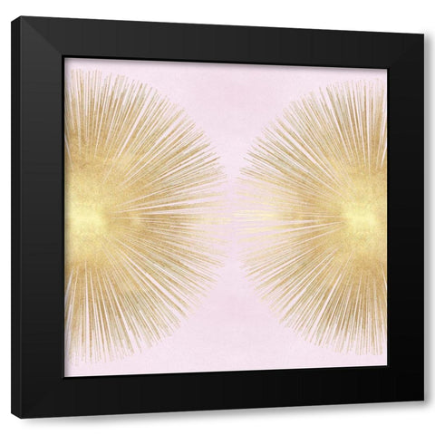 Sunburst Gold on Pink Blush II Black Modern Wood Framed Art Print with Double Matting by Young, Abby
