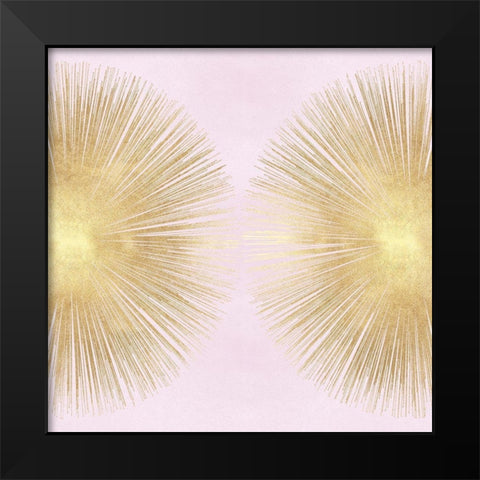 Sunburst Gold on Pink Blush II Black Modern Wood Framed Art Print by Young, Abby