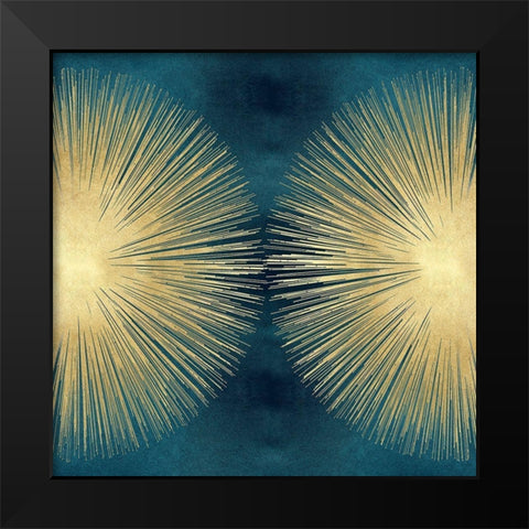 Sunburst Gold on Teal II Black Modern Wood Framed Art Print by Young, Abby