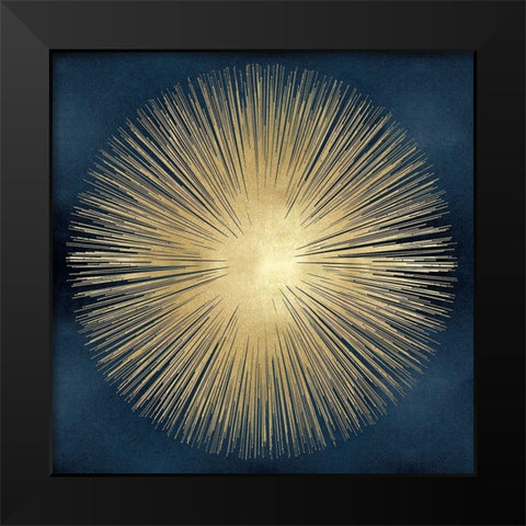 Sunburst Gold on Blue I Black Modern Wood Framed Art Print by Young, Abby
