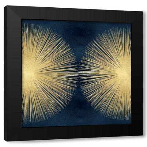 Sunburst Gold on Blue II Black Modern Wood Framed Art Print by Young, Abby