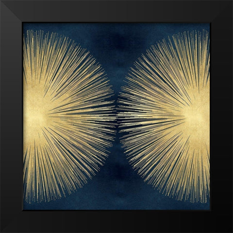 Sunburst Gold on Blue II Black Modern Wood Framed Art Print by Young, Abby