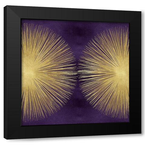 Sunburst Gold on Purple II Black Modern Wood Framed Art Print with Double Matting by Young, Abby