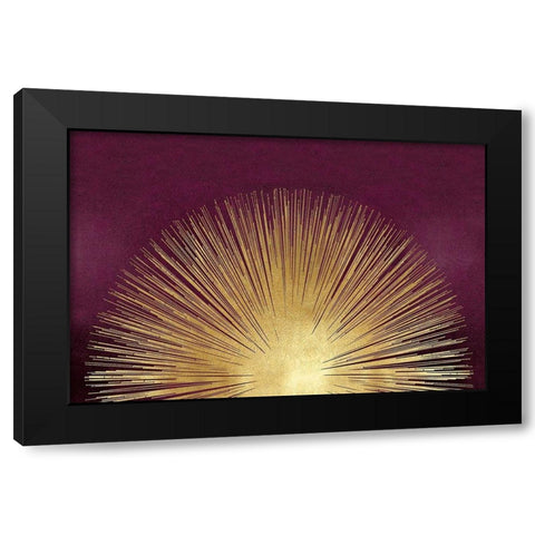 Sunburst Rising on Burgundy Black Modern Wood Framed Art Print with Double Matting by Young, Abby