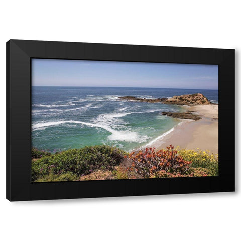 Playing at Laguna Beach Black Modern Wood Framed Art Print with Double Matting by Markoff, Barbara