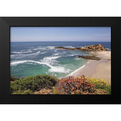 Playing at Laguna Beach Black Modern Wood Framed Art Print by Markoff, Barbara