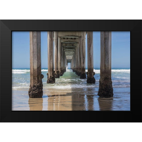 Under Scripps Pier, La Jolla Black Modern Wood Framed Art Print by Markoff, Barbara