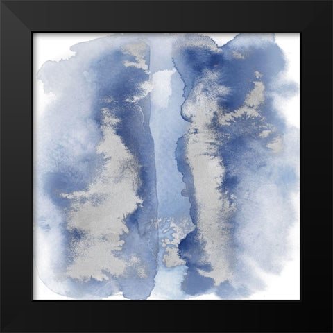 Blue Mist with Silver I Black Modern Wood Framed Art Print by Riley, Bella