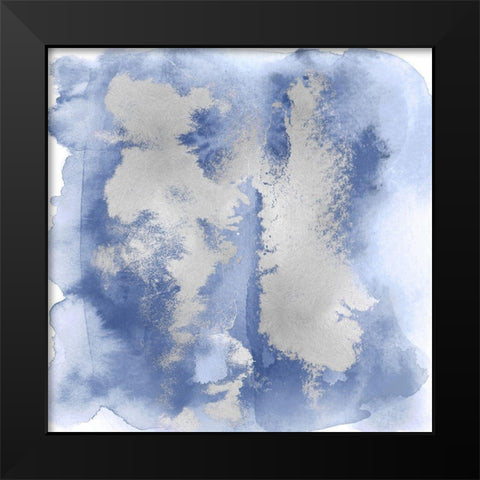 Blue Mist with Silver II Black Modern Wood Framed Art Print by Riley, Bella