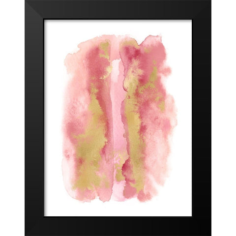 Blush Mist with Gold I Black Modern Wood Framed Art Print by Riley, Bella