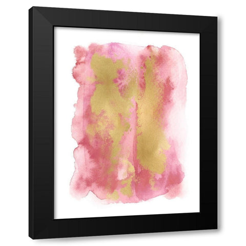 Blush Mist with Gold II Black Modern Wood Framed Art Print by Riley, Bella