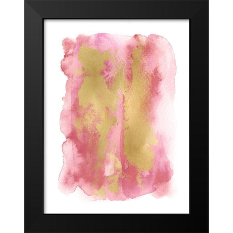 Blush Mist with Gold II Black Modern Wood Framed Art Print by Riley, Bella