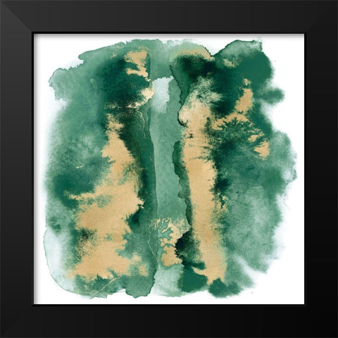 Emerald Mist with Gold I Black Modern Wood Framed Art Print by Riley, Bella