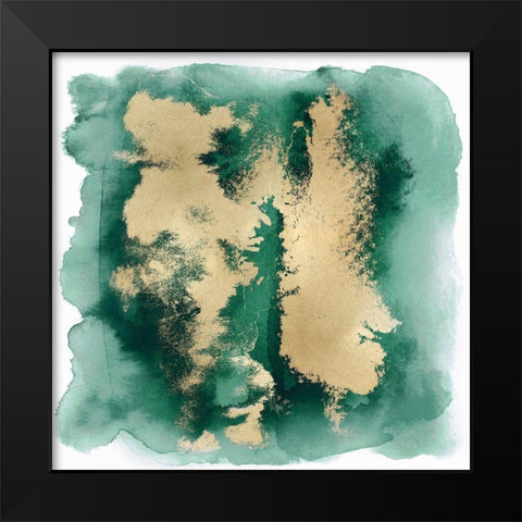Emerald Mist with Gold II Black Modern Wood Framed Art Print by Riley, Bella