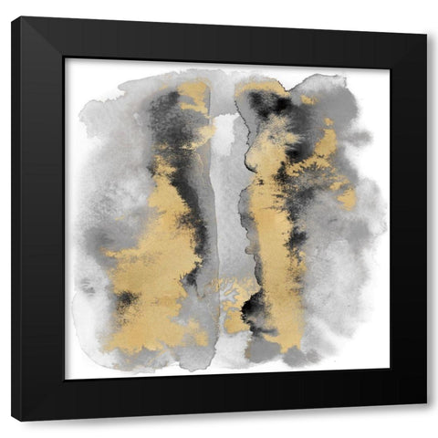 Gray Mist with Gold I Black Modern Wood Framed Art Print with Double Matting by Riley, Bella