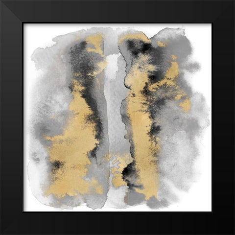 Gray Mist with Gold I Black Modern Wood Framed Art Print by Riley, Bella