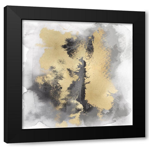 Gray Mist with Gold II Black Modern Wood Framed Art Print by Riley, Bella