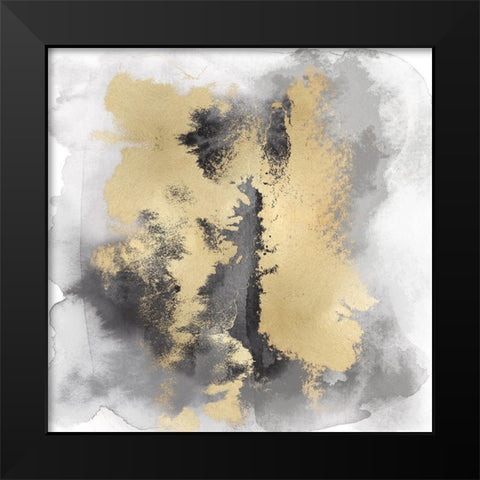 Gray Mist with Gold II Black Modern Wood Framed Art Print by Riley, Bella