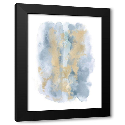 Soft Blue Mist With Gold I  Black Modern Wood Framed Art Print with Double Matting by Riley, Bella
