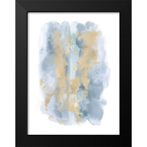 Soft Blue Mist With Gold I  Black Modern Wood Framed Art Print by Riley, Bella