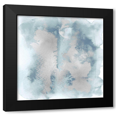 Soft Blue Mist With Silver II Black Modern Wood Framed Art Print by Riley, Bella