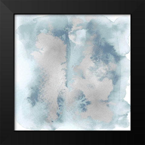 Soft Blue Mist With Silver II Black Modern Wood Framed Art Print by Riley, Bella