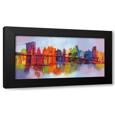 Abstract Manhattan Black Modern Wood Framed Art Print with Double Matting by Carter, Brian